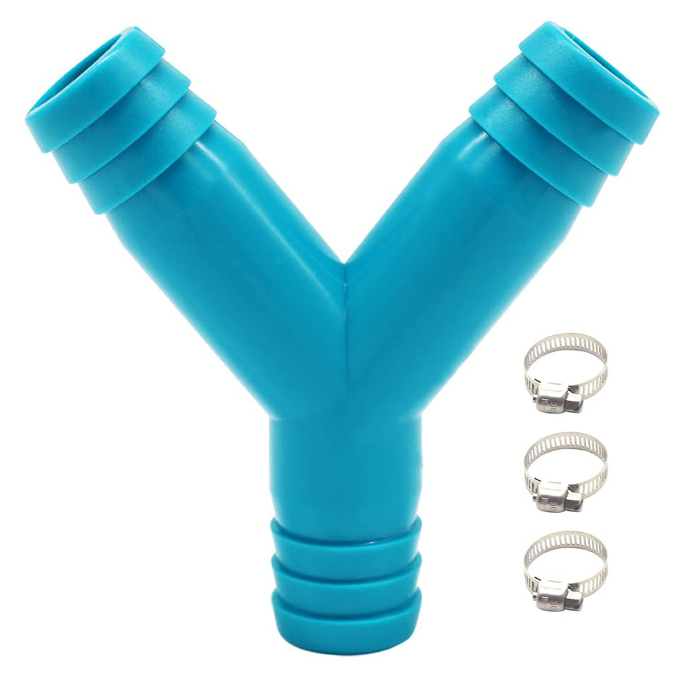 Aincix three-quarter inch Y-fitting barbed for secure marine hose connections.