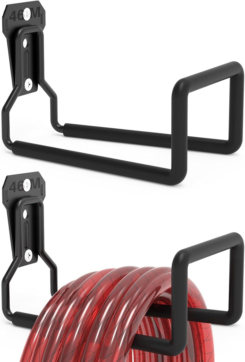 AinDen metal garden hose holder wall mount keeps hoses neatly stored outdoors.