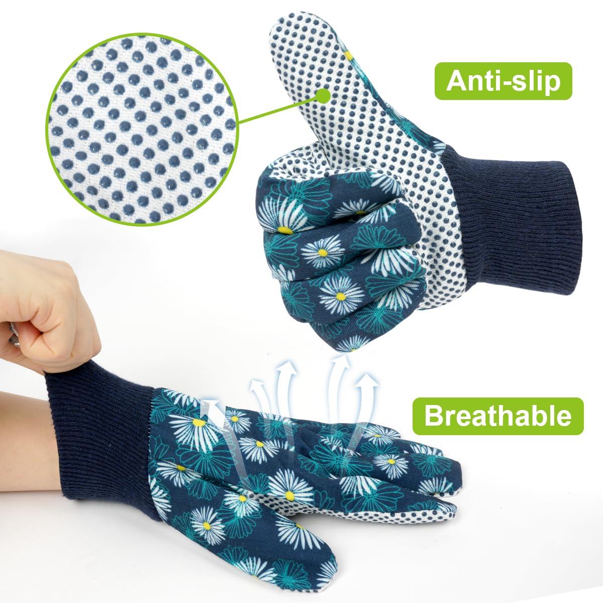 Ainiv floral pattern gloves feature easy cleaning and color variety