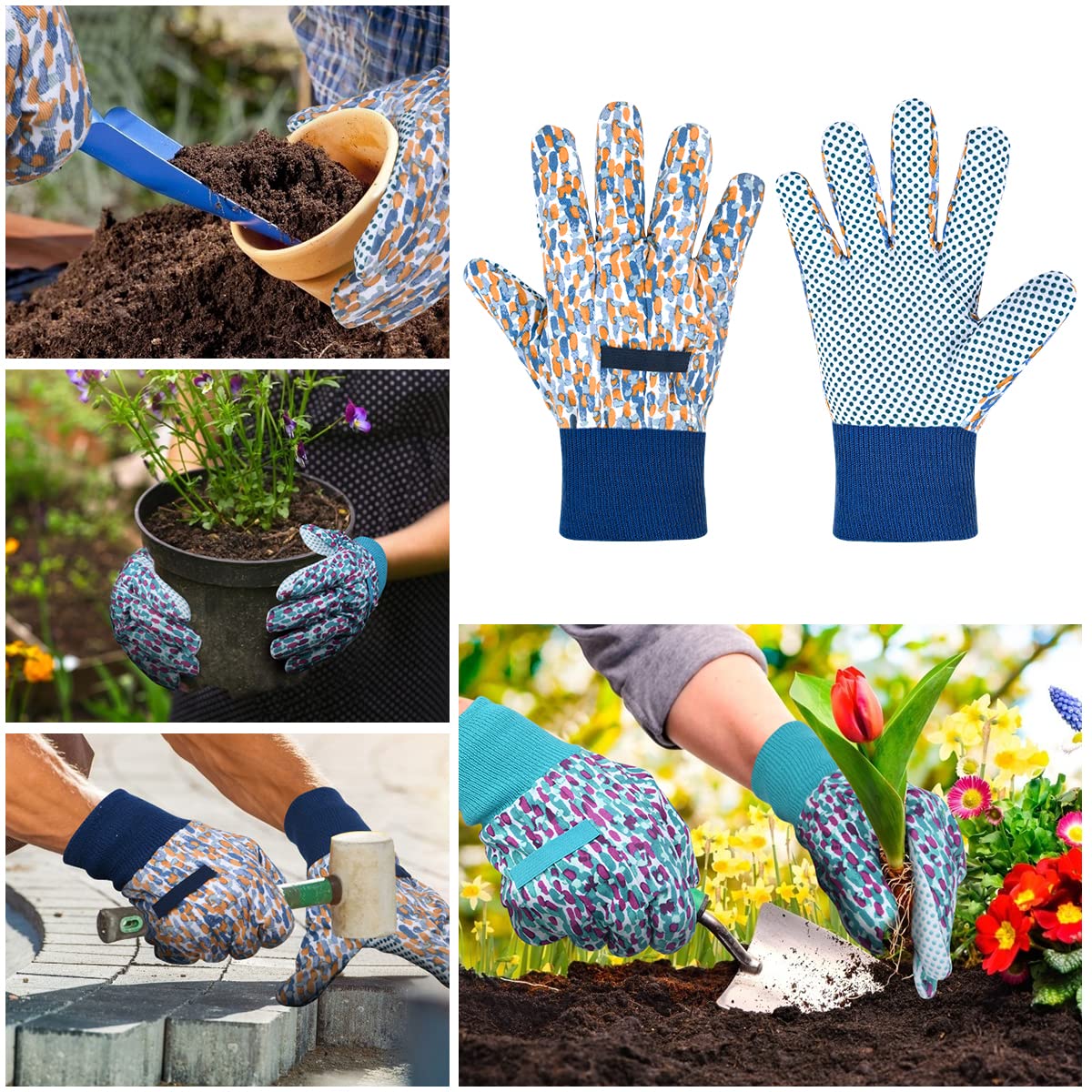 Ainiv floral gloves womens-fit soft-cotton blend for breathable comfort.