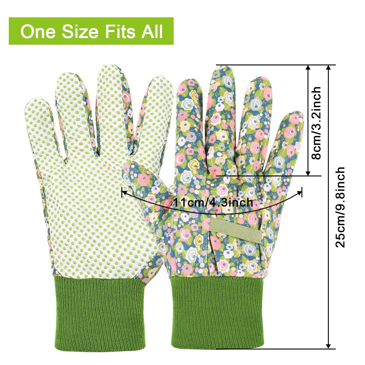 Ainiv floral pattern outer fabric gloves easy to clean and stylish for gardening