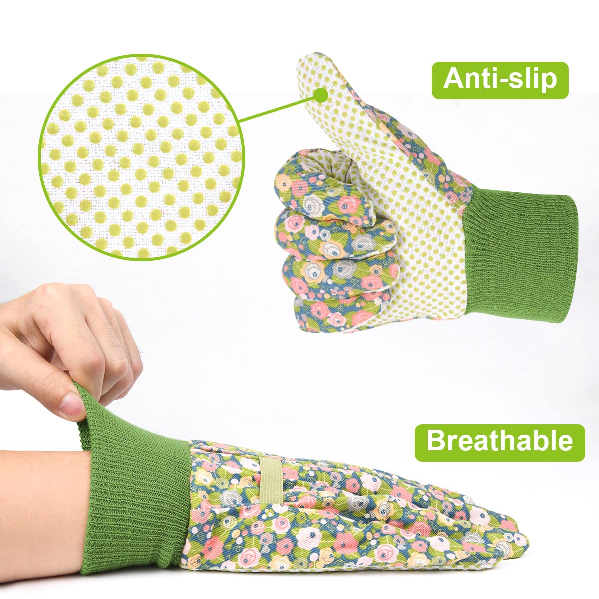 Ainiv non-slip palm gloves improve grip during pruning and planting