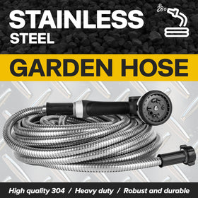 Ainpota metal hose three-quarter-inch connector resists rust and leaks