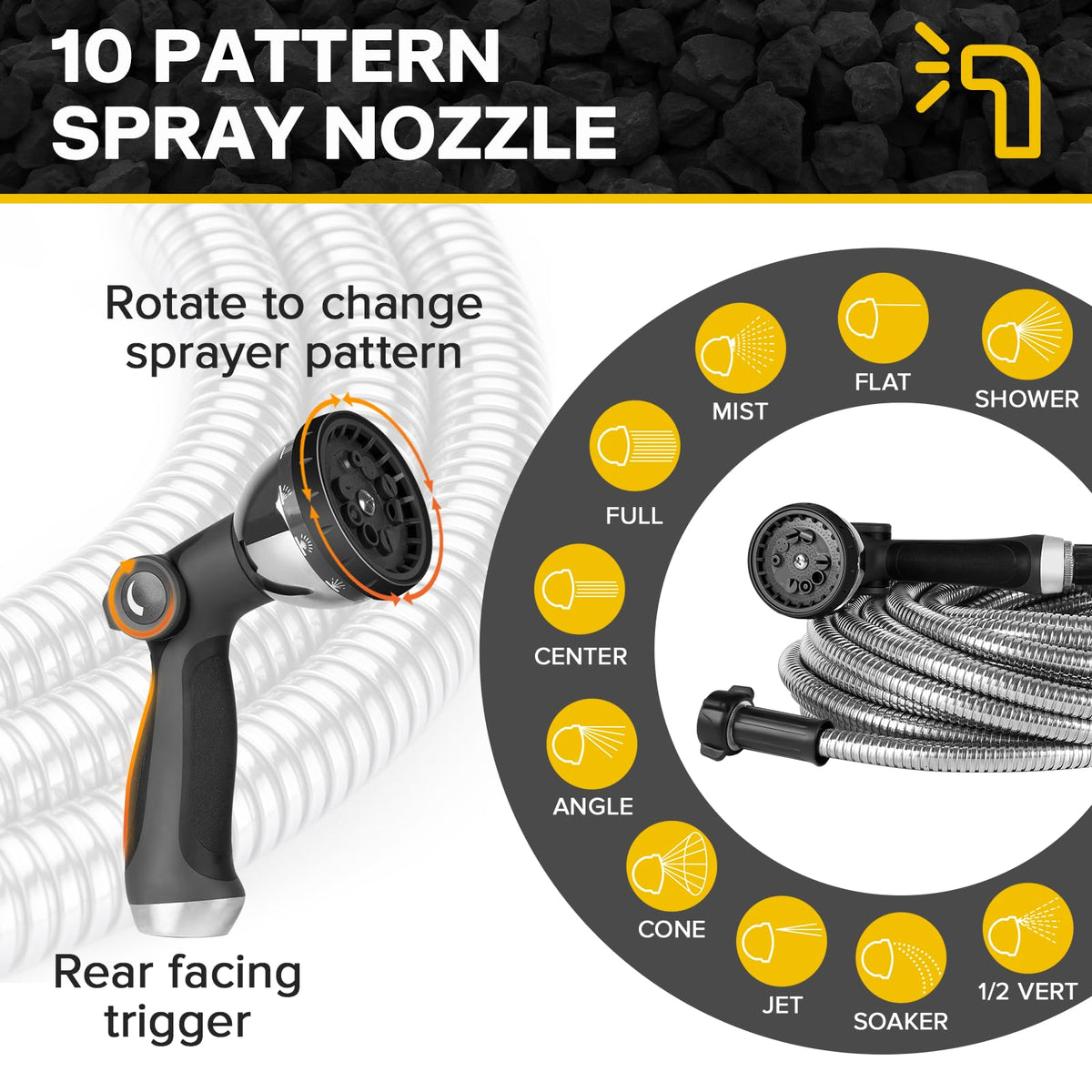 Ainpota metal outer layer protects inner tube from kinks
