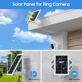 Aiobuvr 5W solar panel provides steady energy for Ring cameras.