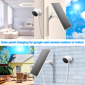 Aiobuvr Nest Cam solar panel uses mono-crystalline cells for efficient charging.