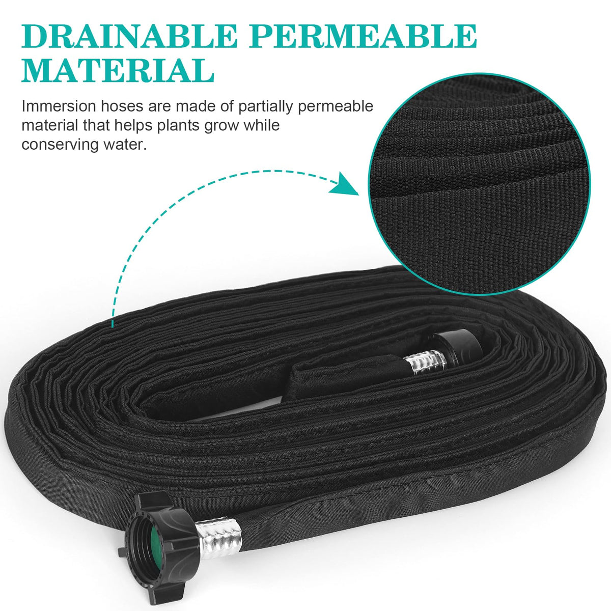 AIODE 20ft hose laid along vegetable row for even moisture delivery
