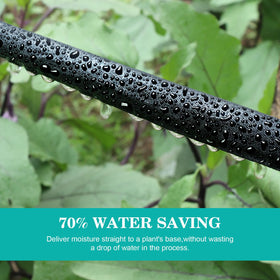 AIODE flat soaker hose with durable PVC and nylon construction