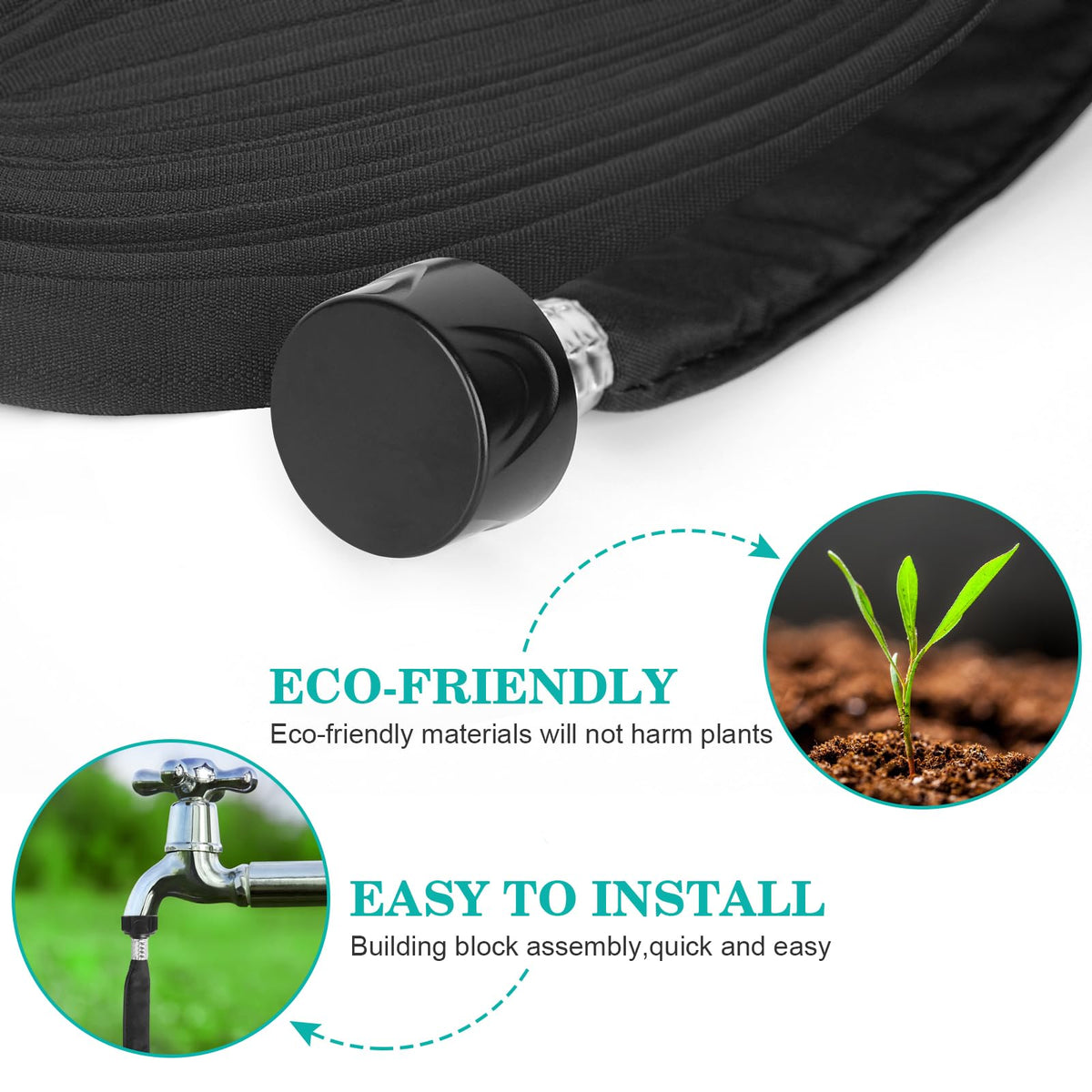 AIODE flat soaker hose in a garden during winter shows weather resilience