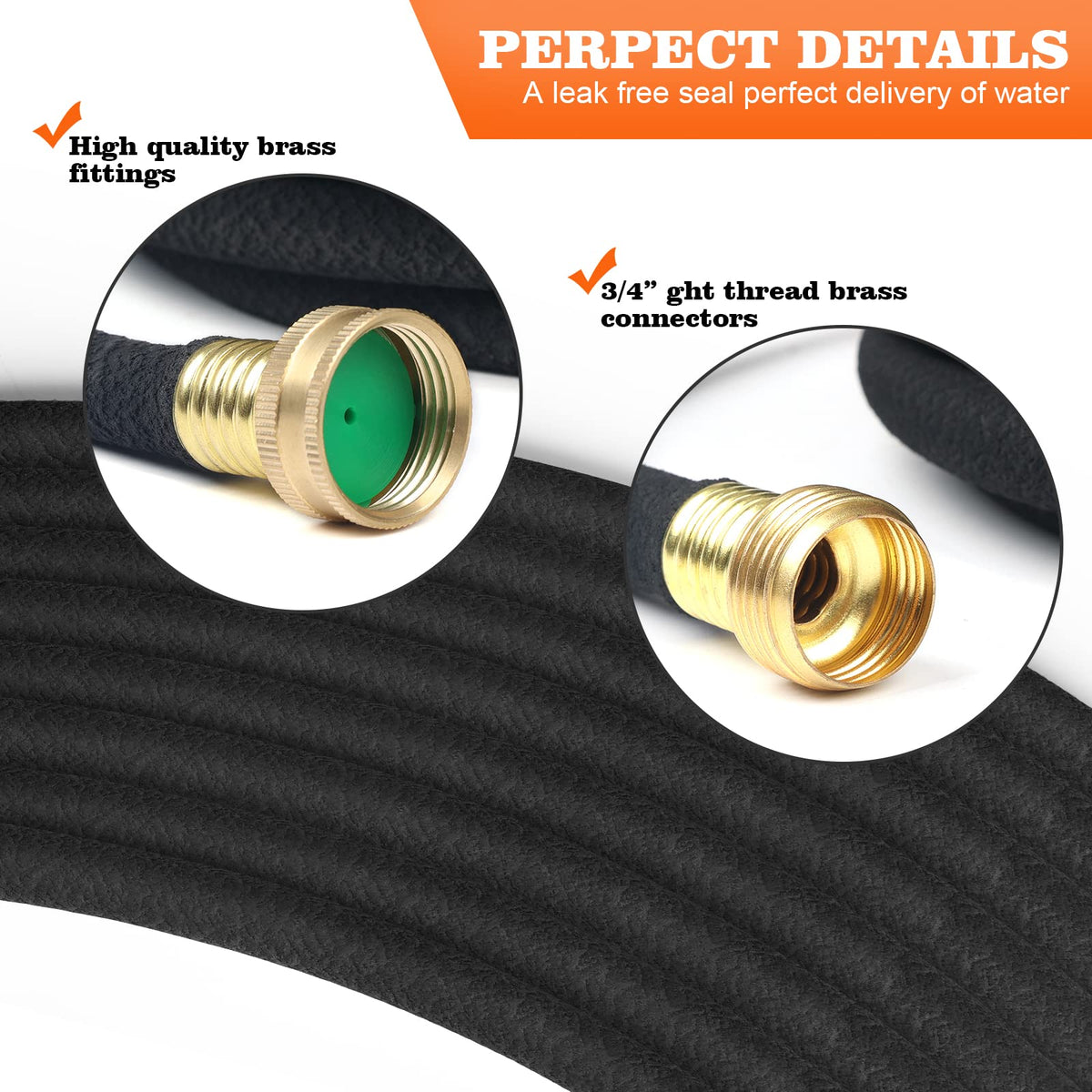 AIODE half-inch diameter hose with durable rubber for even moisture.