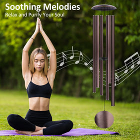 Aioguisn 6 thickened aluminum tubes wind chime for durable all-weather performance.