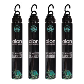 Aion Outdoor Mosquito Barrier 4 Pack guarding a sunny backyard.