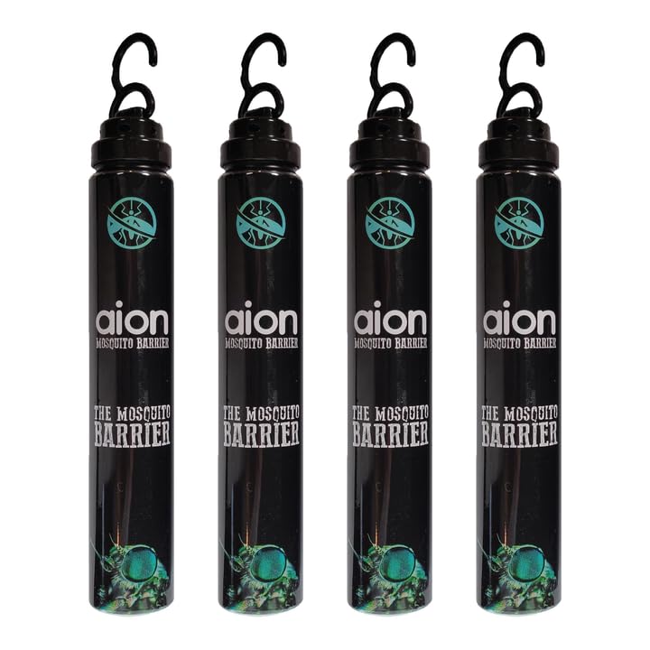 Aion Outdoor Mosquito Barrier 4 Pack guarding a sunny backyard.