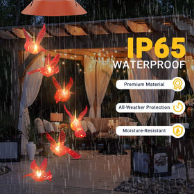 AIONASA Cardinal Solar Wind Chimes with IP65 waterproof design for all-season use
