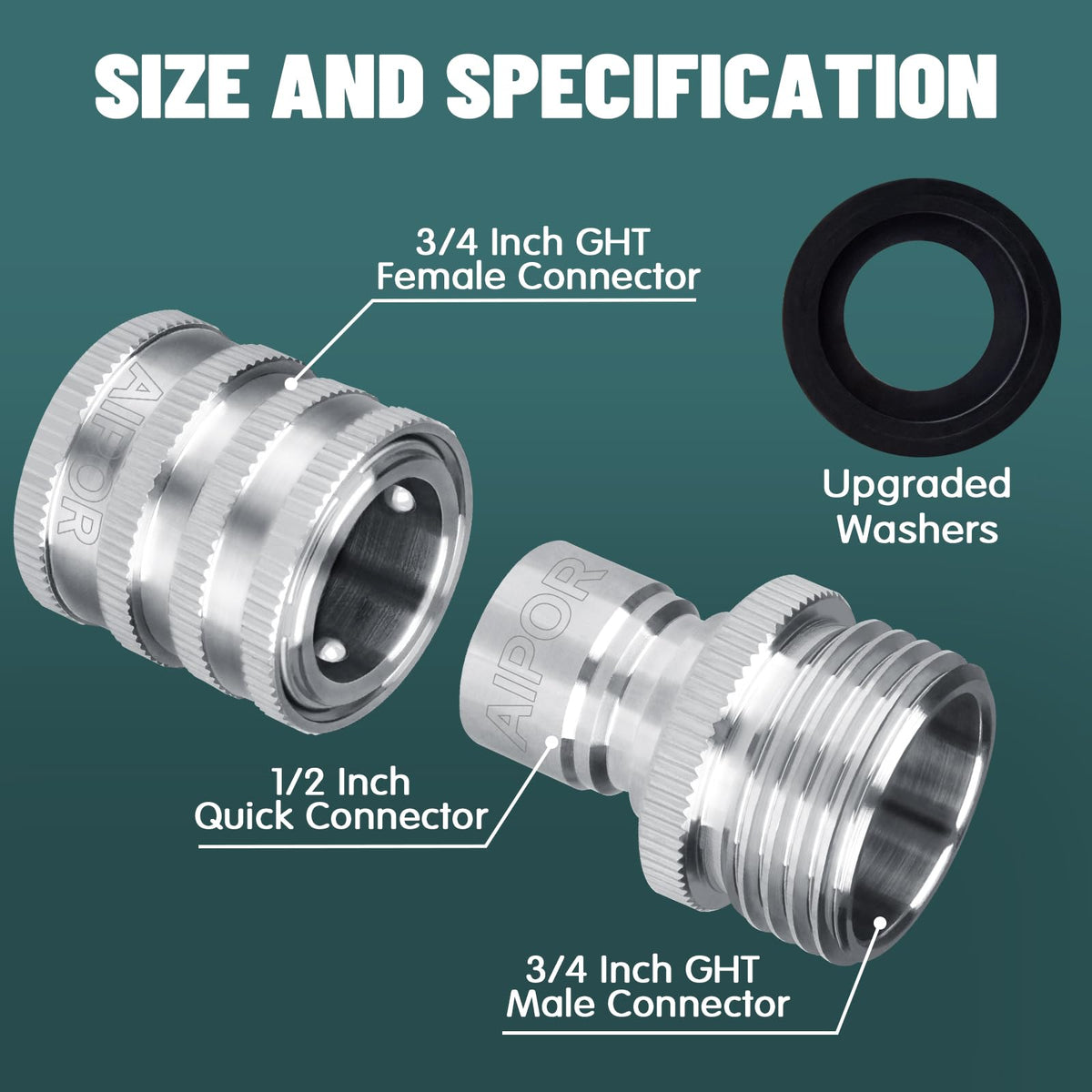 AIPOR one-second connection demonstration illustrating effortless hose end attachment