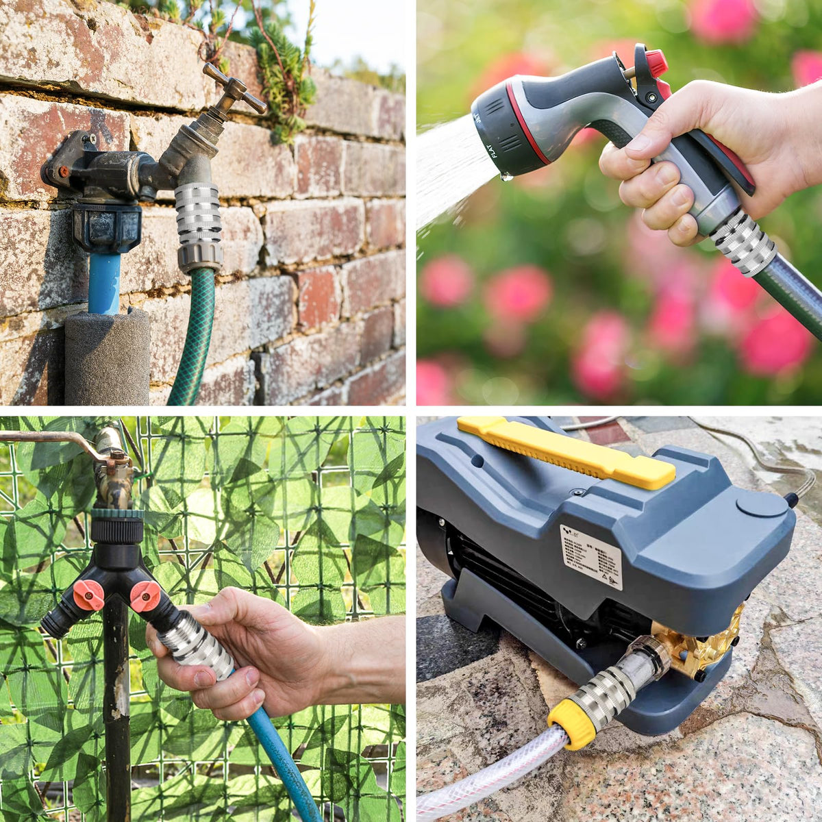 AIPOR outdoor garden setup featuring versatile hose connections