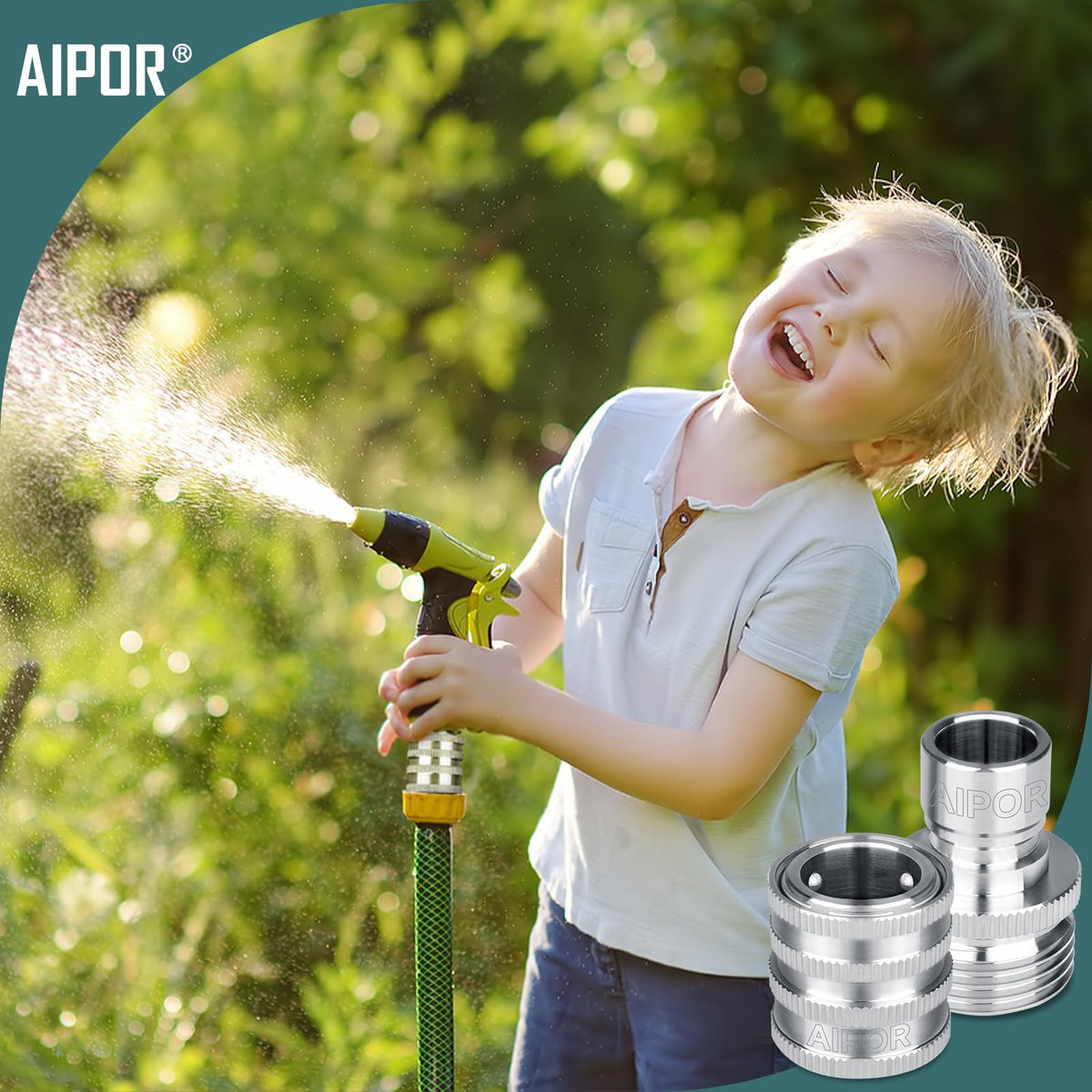 AIPOR quick-connect female hose connector enabling secure tool-free connection