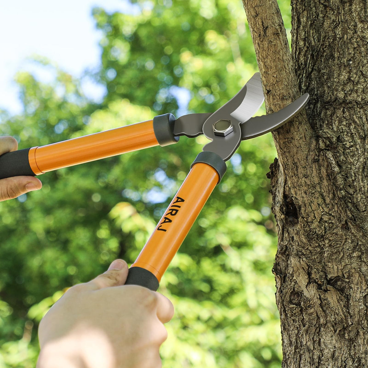 AIRAJ Bypass Loppers ergonomic design reduces effort during pruning