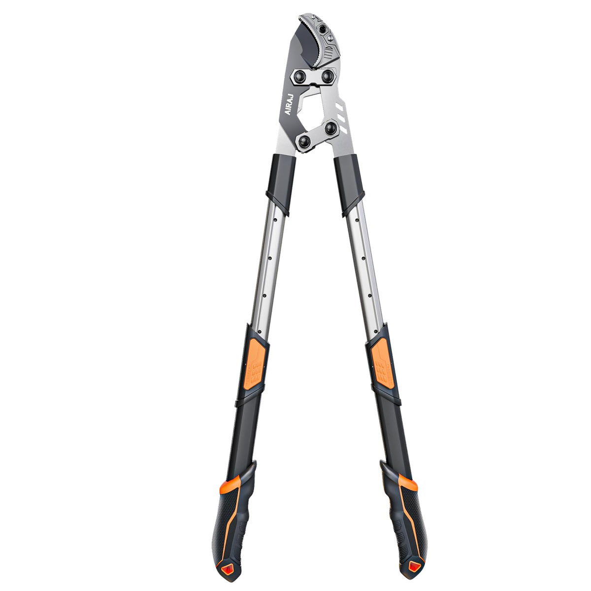 AIRAJ extendable loppers handle extended for high branch reach and easy pruning.