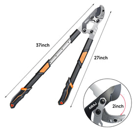 AIRAJ loppers cutting capacity 2 inches for thick branch pruning.