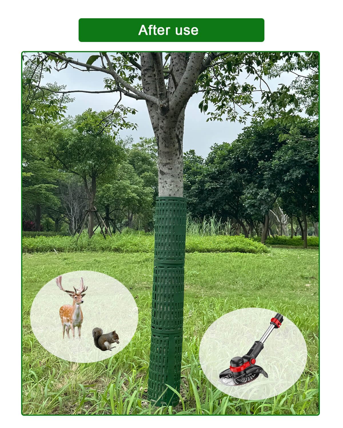 AireKouzia interconnected guards fit most trees and allow scalable protection