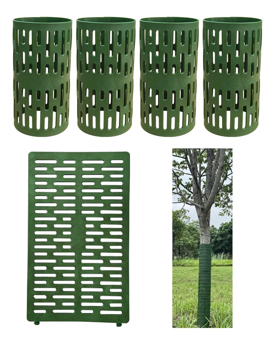 AireKouzia Tree Trunk Protectors surround trunks for scalable sizing and wildlife protection.