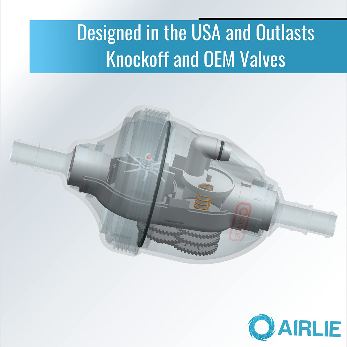 Airlie G52 valve case with durable polymer reduces cracking and failures