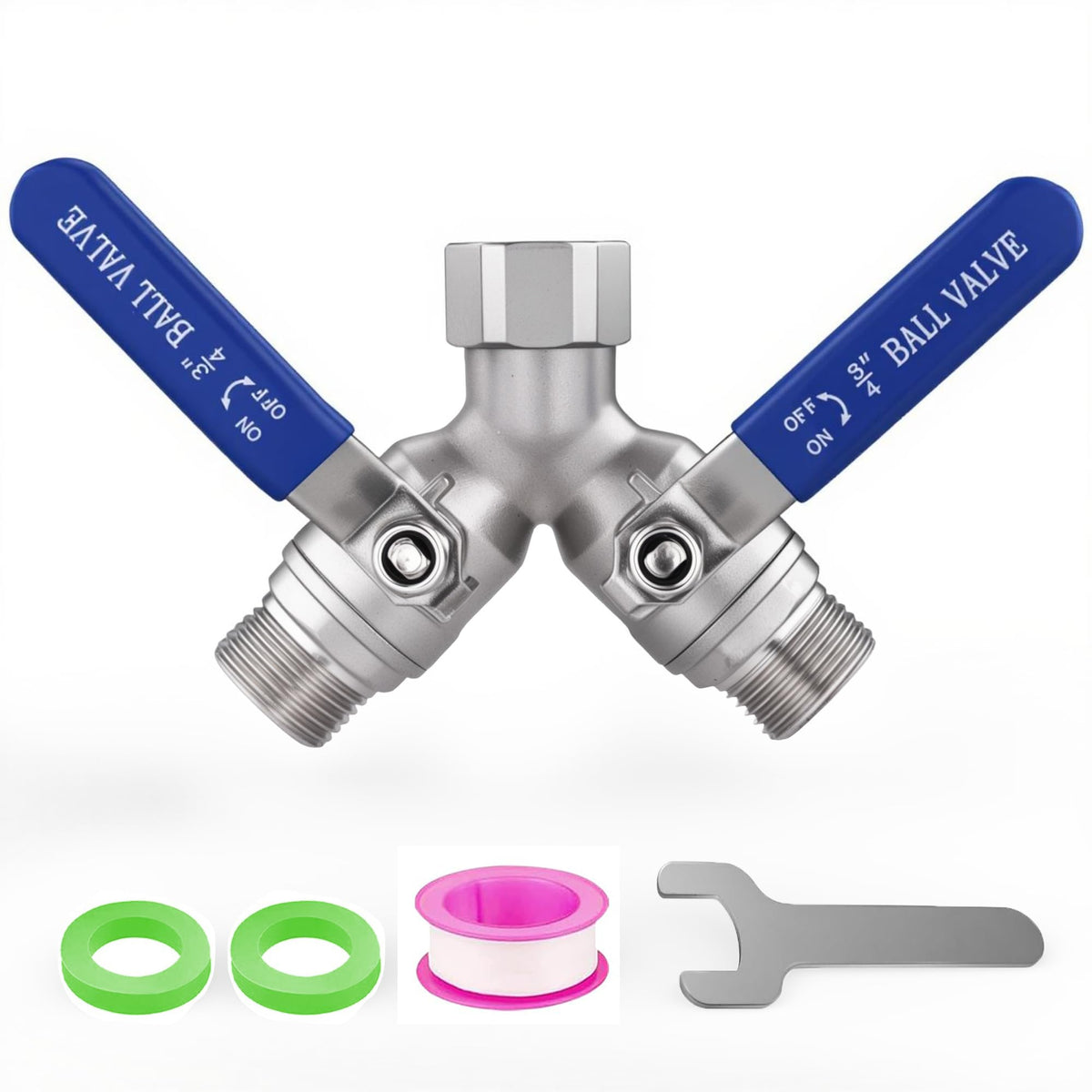 AIRLUNCH lead-free hose splitter front view shows dual outlets for versatile use