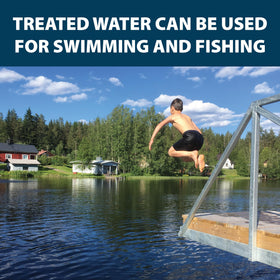 Airmax Diemond Pond Dye safe for fish, pets, wildlife.