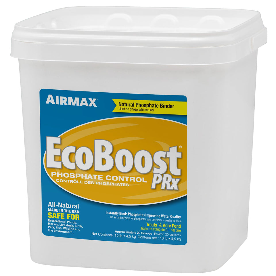 Airmax EcoBoost PRx bottle pour demonstrates easy application for clearer pond water