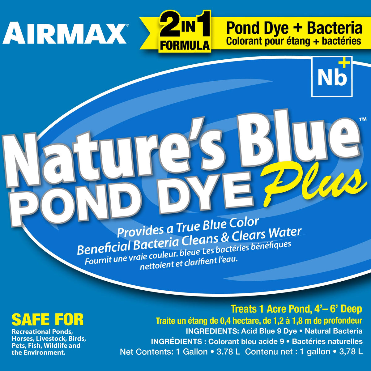 Airmax Pond Dye Plus improving water clarity in a scenic pond