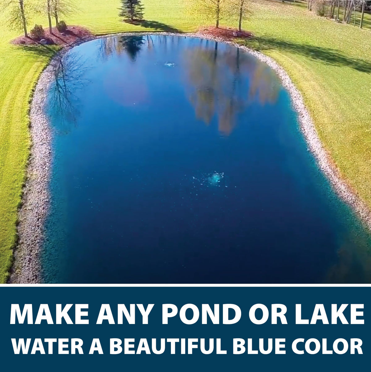 Airmax Pond Dye year-round color maintenance for ponds.