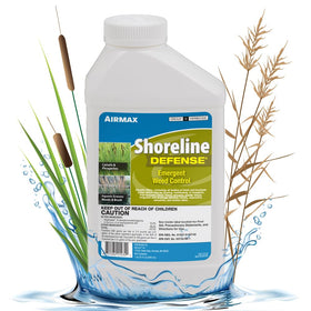 Airmax Shoreline Defense bottle used on shoreline to control emergent weeds.