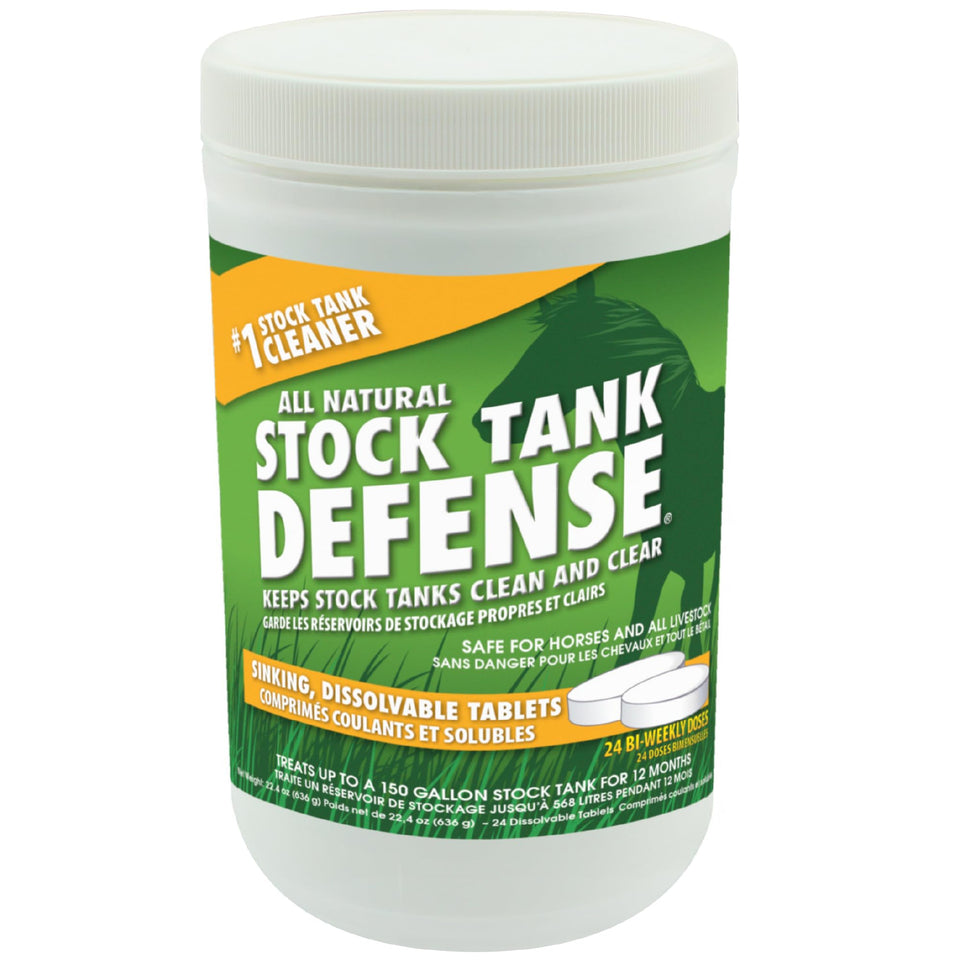 Airmax Stock Tank Defense tablet dissolving in water to begin a clean treatment