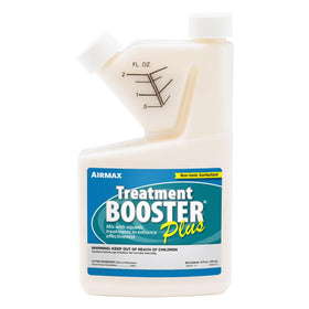 Airmax Treatment Booster Plus Surfactant bottle shows precise dosing for mixes.
