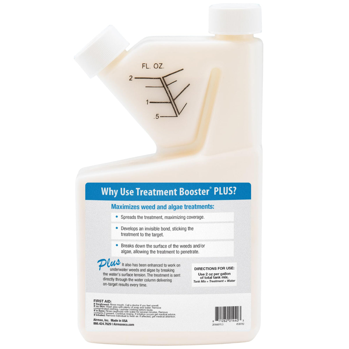 Airmax Treatment Booster Plus Surfactant pour-over view highlights easy integration.