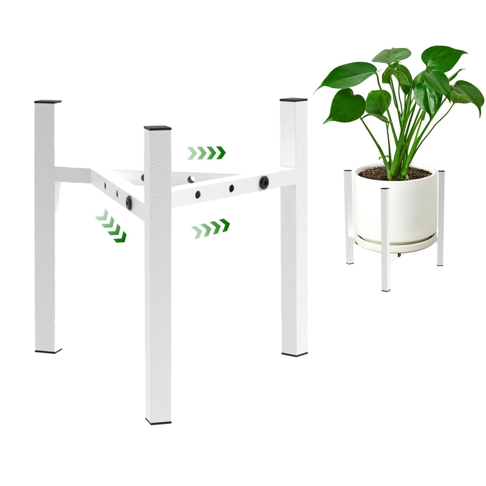 Airpark adjustable plant stand holds 8–12 inch pots securely for flexible display.