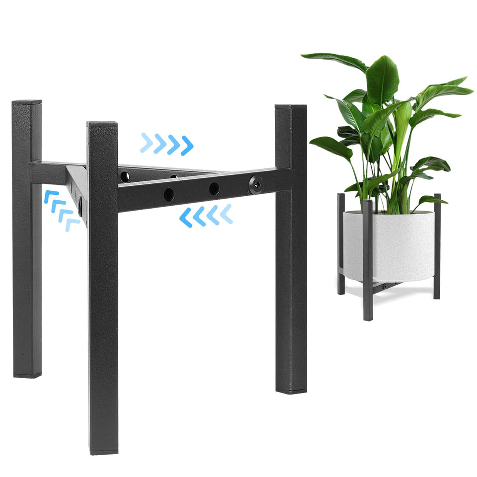 Airpark adjustable plant stand showing 8-12 inch pot width for versatile placement