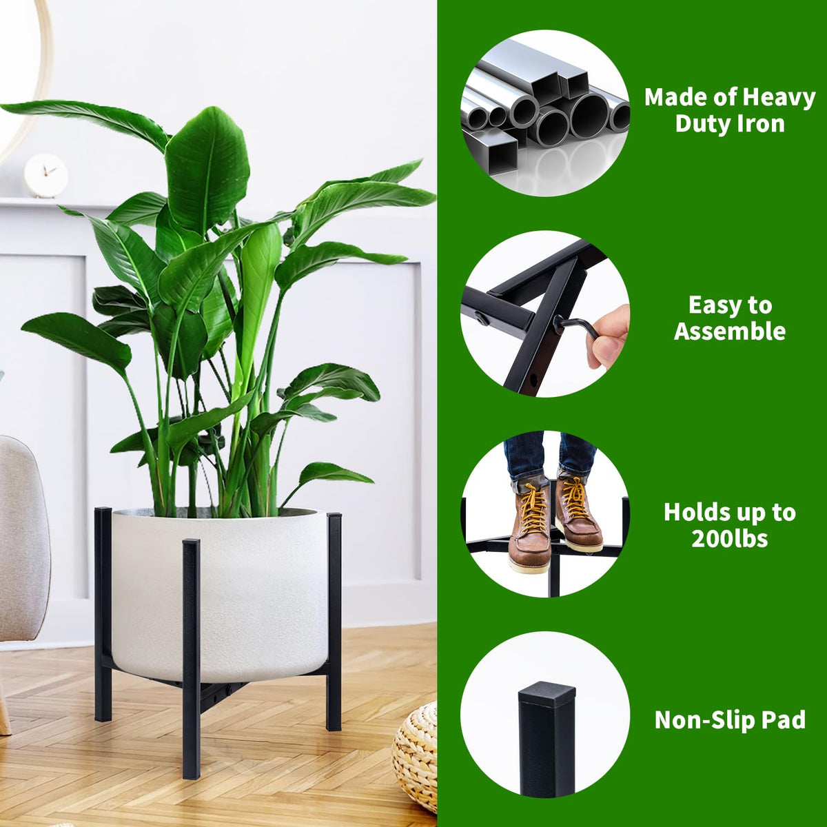Airpark easy-assembly triangle-design plant stand