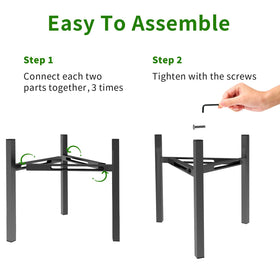 Airpark plant stand is easy to assemble with included screws