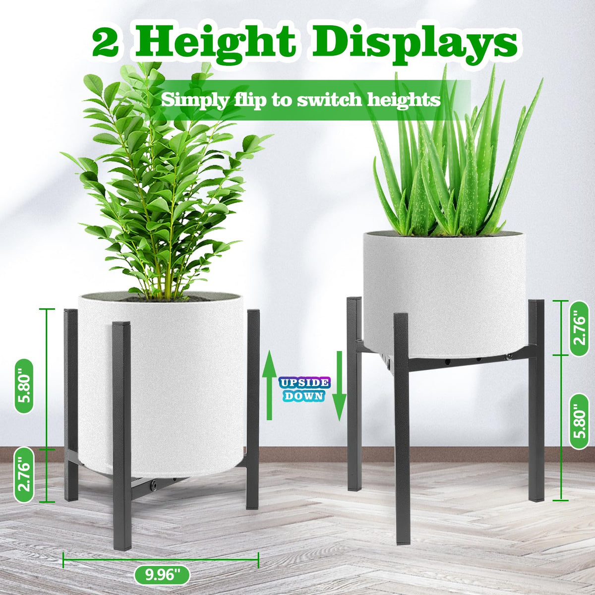 Airpark heavy-duty iron plant stand in black finish