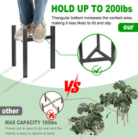 Airpark plant stand supports various plant pots and sizes