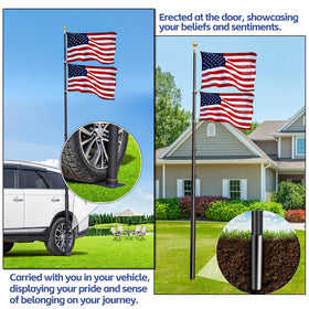 AirVows dual flag display prevents tangling with multiple attachment points.
