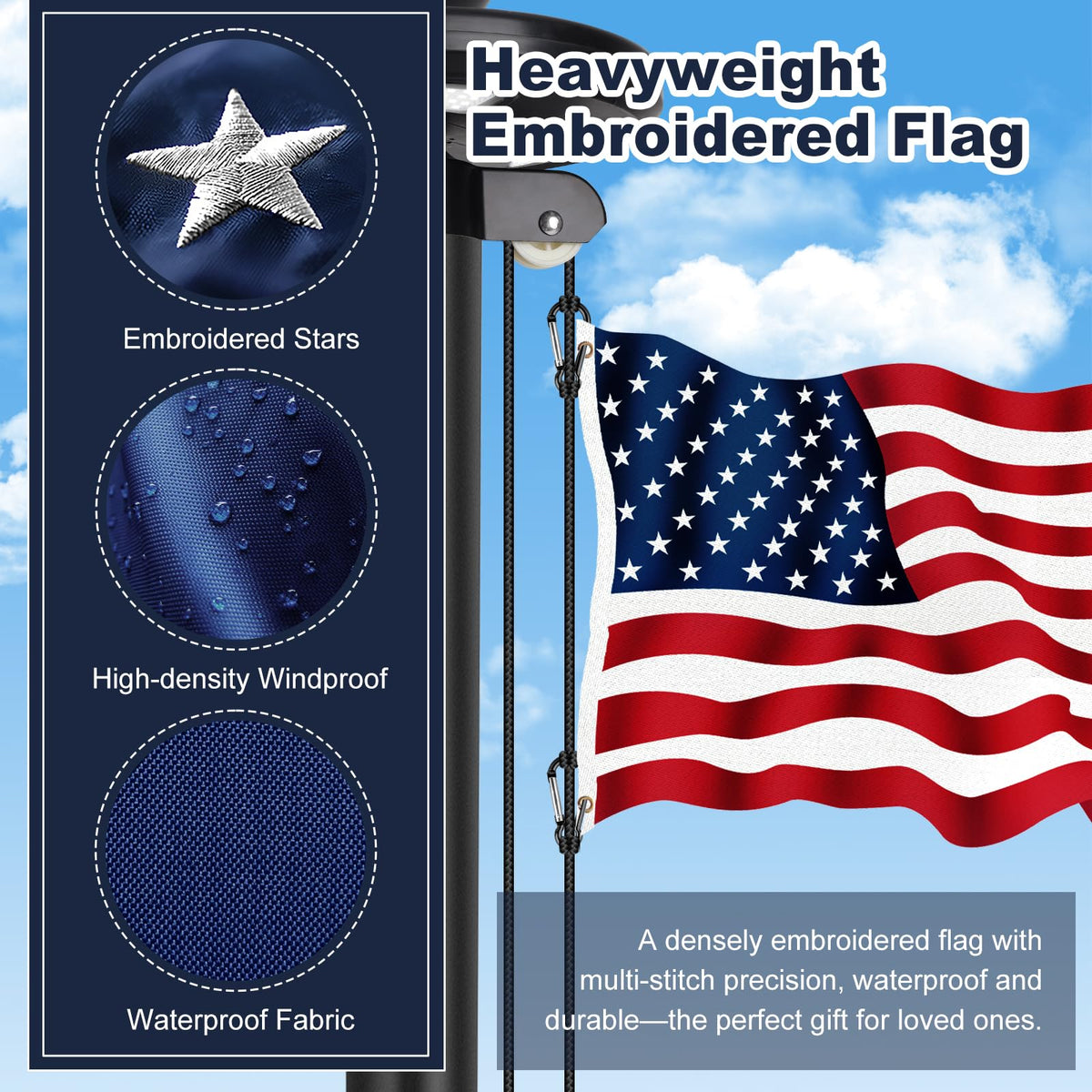 AirVows heavy-duty aluminum 6061-T6 construction resists wind