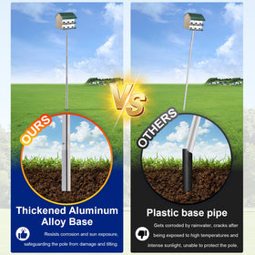 AirVows pole base with reinforced alloy resists rust and soil