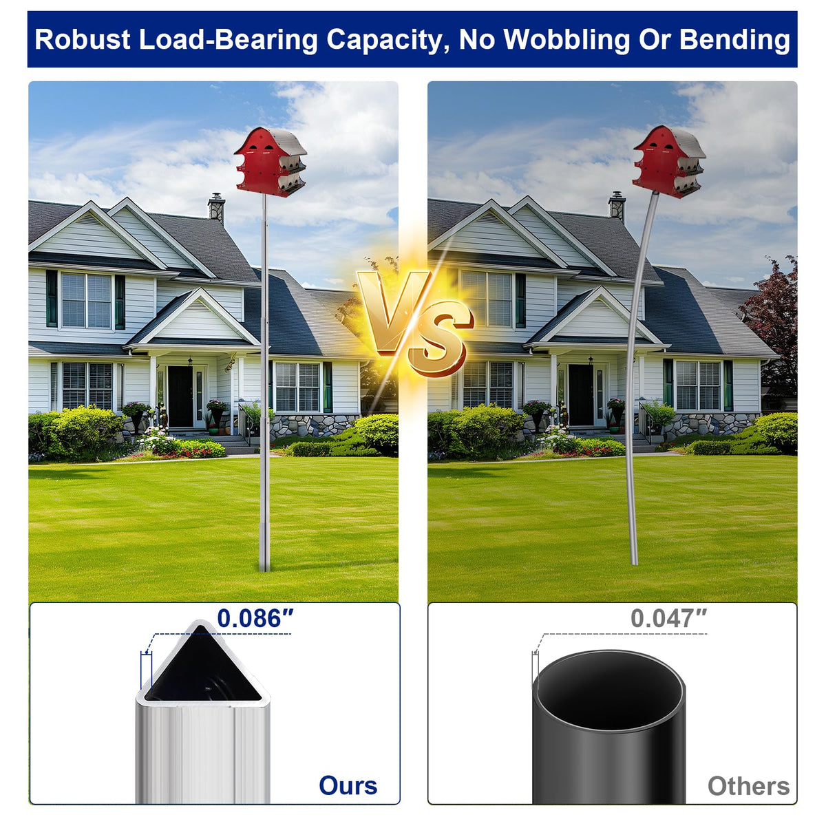 AirVows pole with snap-lock joints enables quick, tool-free assembly