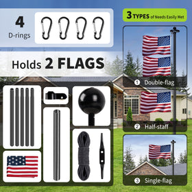 AirVows flag pole resists strong winds with robust materials and engineering.