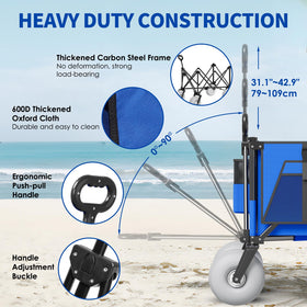 Aisdan Beach Wagon extended capacity offers more space for gear and coolers.