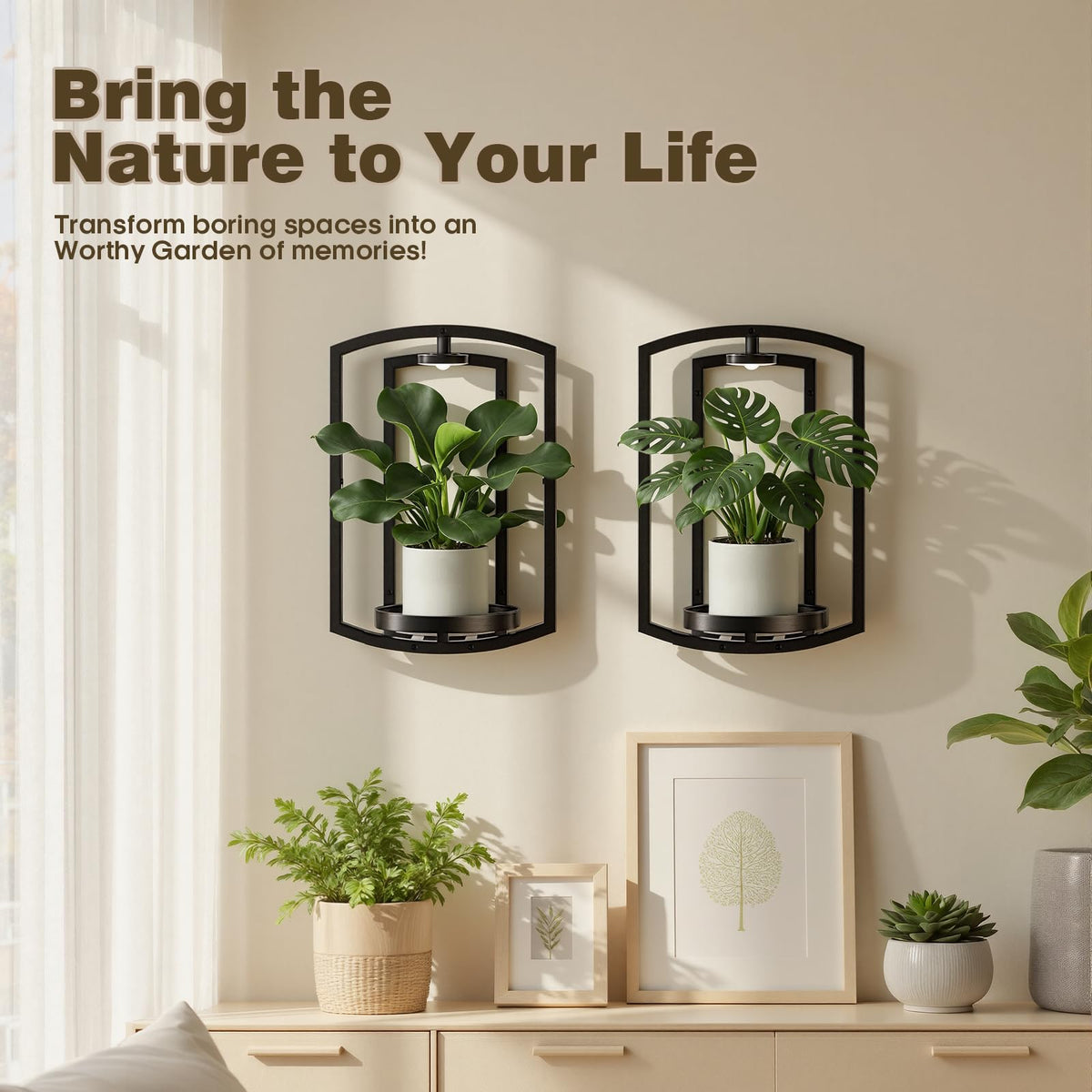 Aisdan sturdy 2mm frame supports up to 25 lbs for heavier planters.
