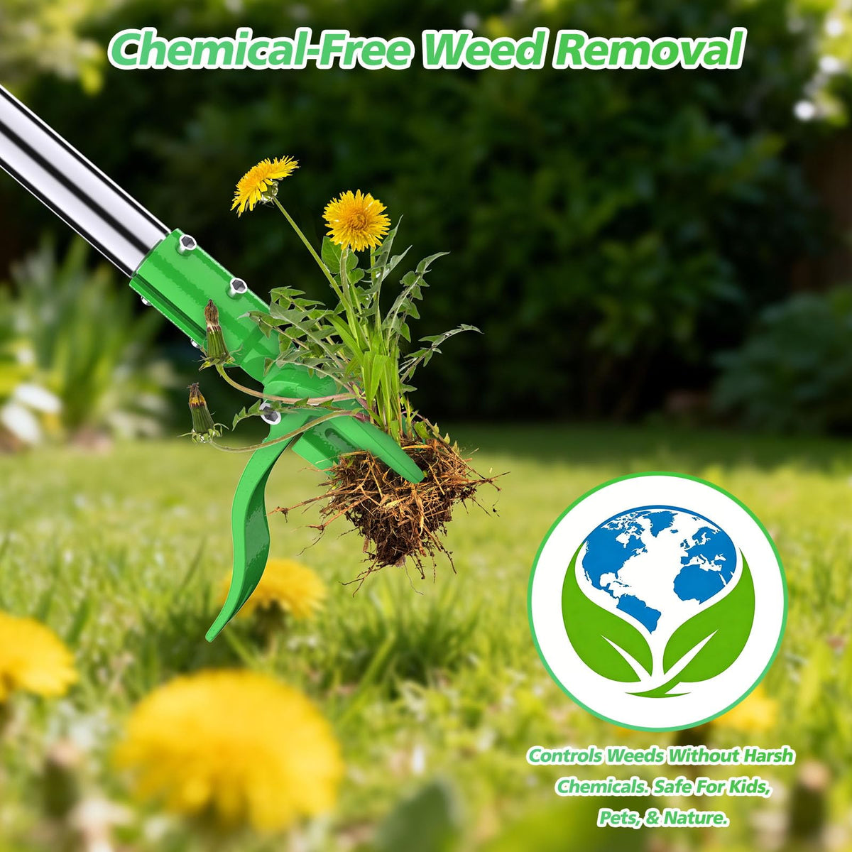 Aishkimo weed puller tackles weeds with centralized root structures